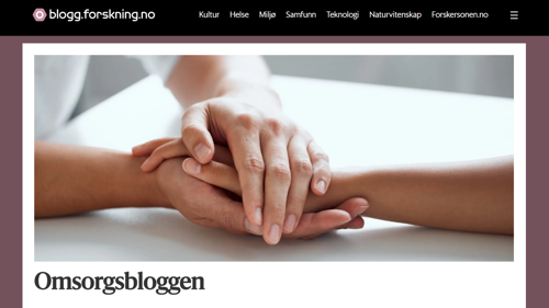 Skjermbilde av bloggen på forsking.no