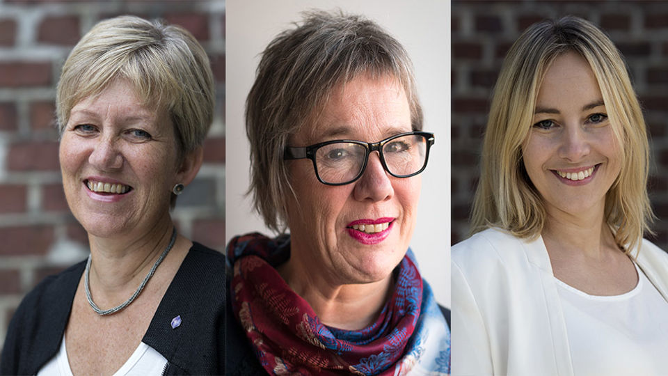 Bildecollage av 3 kvinner