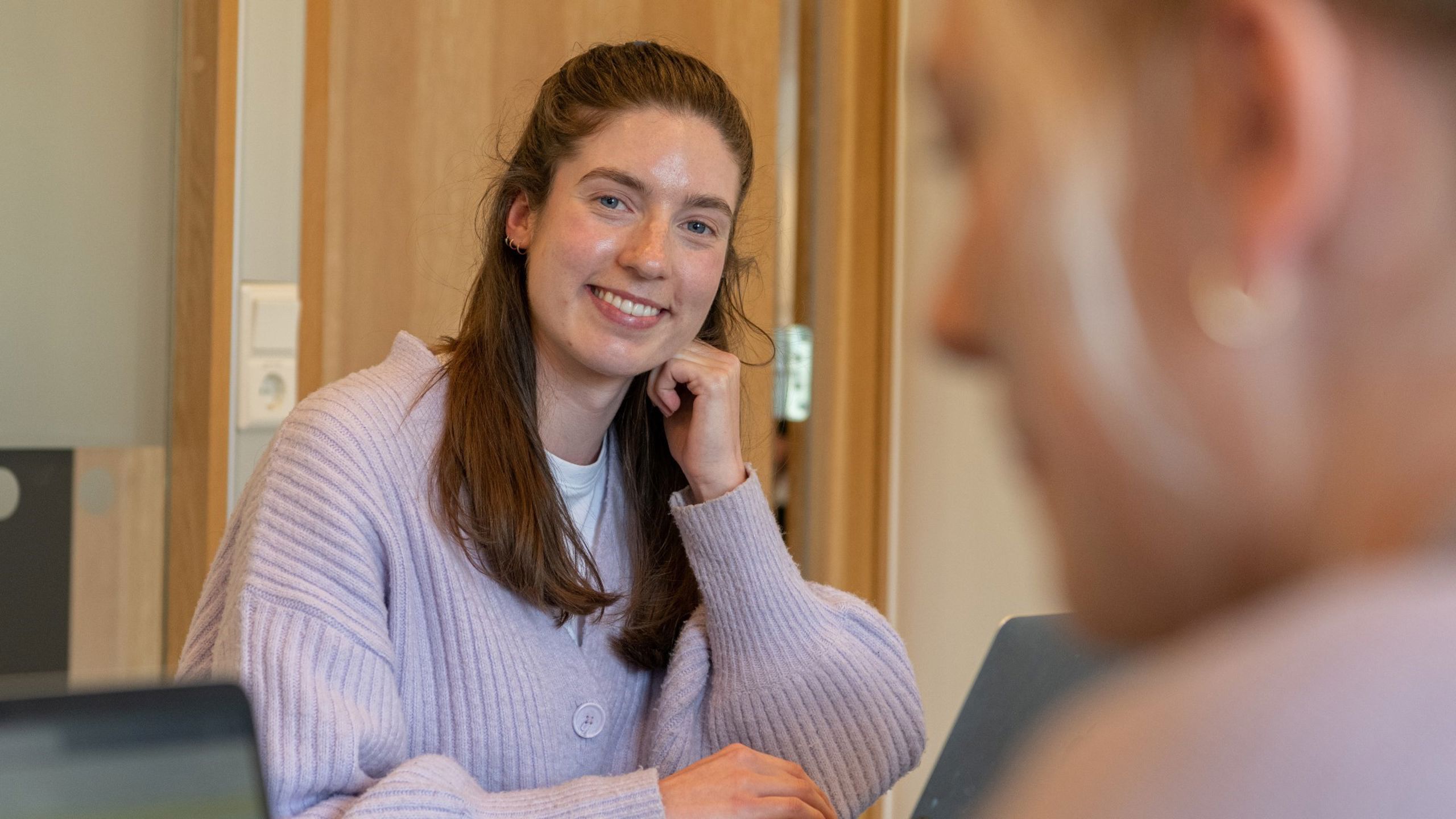 Organization and leadership-student looking into the camera